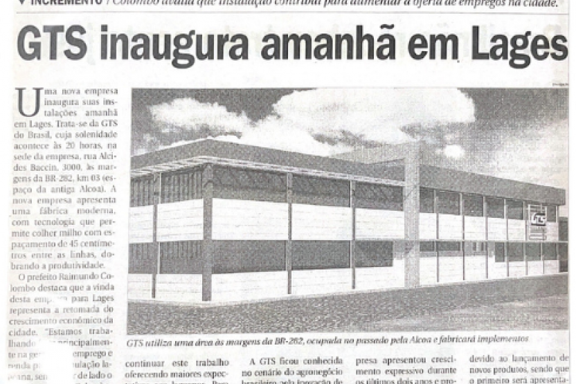 GTS comemora 21 anos sediada em Lages 